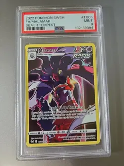 2022 Pokemon SWSH SILVER TEMPEST MALAMAR FULL ART #TG06 PSA 9 - Image 1