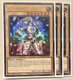 3x Gem-Knight Crystal 1st Edition Ultra Rare BLMM-EN100 Yu-Gi-Oh - Image 1