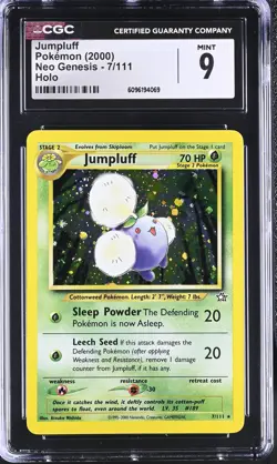 CGC 9 MINT Jumpluff 2000 Neo Genesis 7/111 Holo Pokemon Card - Image 1