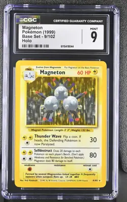 CGC 9 MINT Magneton 1999 Base Set 9/102 Holo Pokemon Card - Image 1