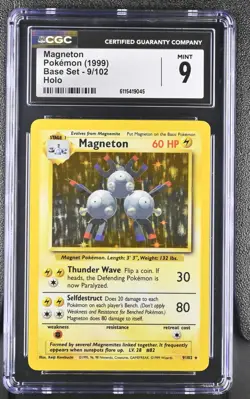CGC 9 MINT Magneton 1999 Base Set 9/102 Holo Pokemon Card - Image 1