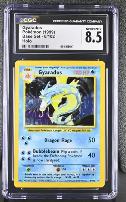 CGC 8.5 Gyarados 1999 Base Set 6/102 Holo Pokemon Card - Image 1