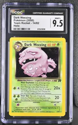 CGC 9.5 MINT+ Dark Weezing 2000 Team Rocket 14/82 Holo Pokemon Card - Image 1
