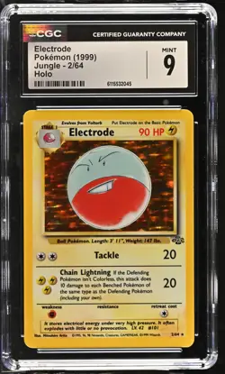 CGC 9 MINT Electrode 1999 Jungle 2/64 Holo Pokemon Card - Image 1