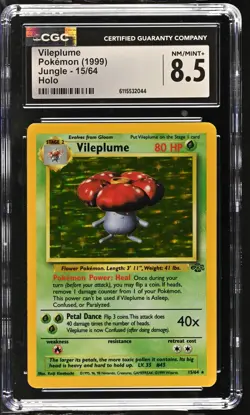 CGC 8.5 Vileplume 1999 Jungle 15/64 Holo Pokemon Card - Image 1