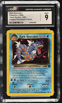 CGC 9 MINT Dark Gyarados 1999 Team Rocket 8/82 Prerelease Holo Pokemon Card - Image 1
