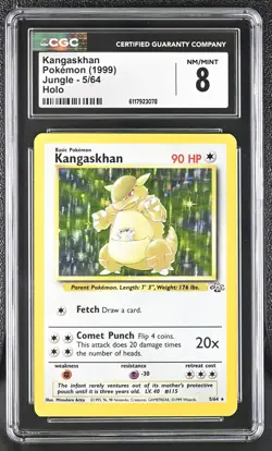 CGC 8 Kangaskhan 1999 Jungle 5/64 Holo Pokemon Card - Image 1