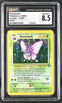 CGC 8.5 Venomoth 1999 Jungle 13/64 Holo Pokemon Card - Image 1
