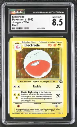 CGC 8.5 Electrode 1999 Jungle 2/64 Holo Pokemon Card - Image 1