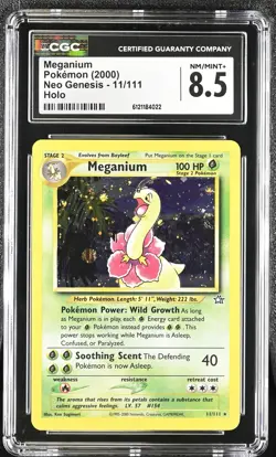 CGC 8.5 Meganium 2000 Neo Genesis 11/111 Holo SWIRL Pokemon Card - Image 1