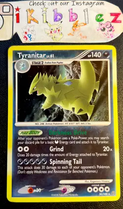 Tyranitar #30/100 LP Holo Rare Vintage 2008 Stormfront Pokemon Card! - Image 1