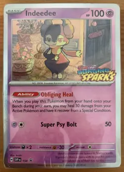 Indeedee SV154. Surging Sparks Pokemon Prerelease Promo Sealed Cards - Image 1