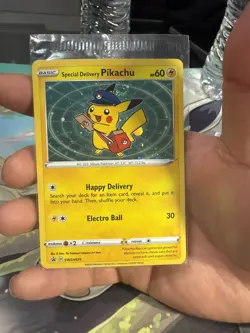*ACTUALLY SEALED* Special Delivery Pikachu SWSH074 Promo Card (GALAXY SWIRL) - Image 1
