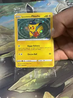 *ACTUALLY SEALED* Special Delivery Pikachu SWSH074 Promo Card (GALAXY SWIRL) - Image 2