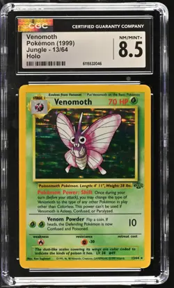 CGC 8.5 Venomoth 1999 Jungle 13/64 Holo Pokemon Card - Image 1