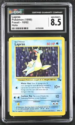 CGC 8.5 Lapras 1999 Fossil 10/62 Holo Pokemon Card - Image 1