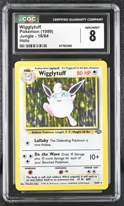 CGC 8 Wigglytuff 1999 Jungle 16/64 Holo Pokemon Card - Image 1