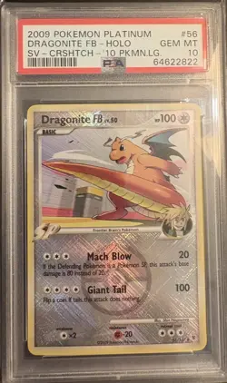 Pokemon Platinum Dragonite FB #56 Pokemon League Crosshatch Holo Promo PSA 10 - Image 1
