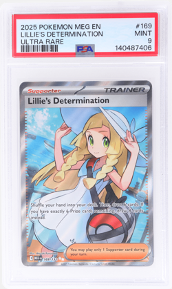 2025 Pokemon Mega Evolution Lillie's Determination Ultra Rare #169 PSA 9 - Image 1