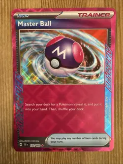 Master Ball 153/162 Holo Ace Spec Rare Temporal Forces Pokemon Card 2024 NM - Image 1