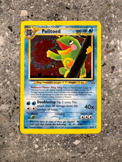 Pokemon TCG Cards Politoed 8/75 Neo Discovery Holo Rare LP * SWIRL * - Image 1