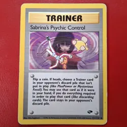 Sabrina's Psychic Control 121/132 Gym Challenge Regular Wotc Pokemon Card - Image 1