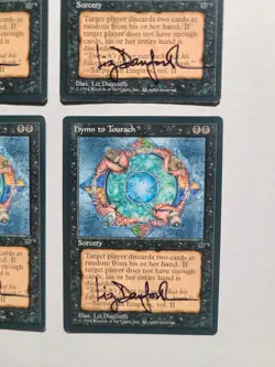MTG 4X Hymn to Tourach SIGNED by Artist Liz Danforth Fallen Empires 1994 RARE! - Image 5