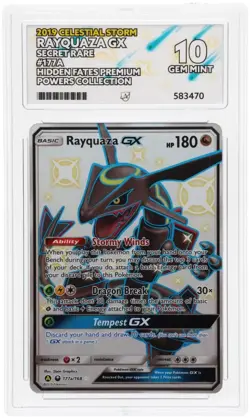 Rayquaza GX 177a/168 - Hidden Fates - Pokemon - ACE 10 Perfect Sub-Grades! - Image 1