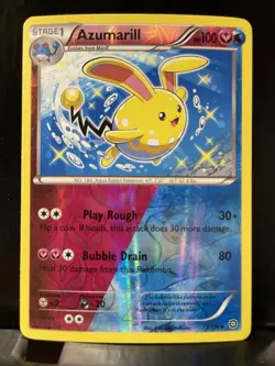 2016 Azumarill 77/114 - Reverse Holo - Steam Siege - NM Pokemon TCG - Image 1