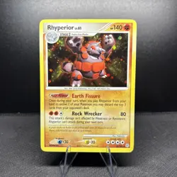 Rhyperior 12/130 Diamond and Pearl Holo 2007 English Pokemon TCG LP - Image 1