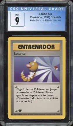 1999 Pokemon SPANISH 1st Edition Base Set Levante-Scoop Up 78/102 CGC 9 MINT - Image 1