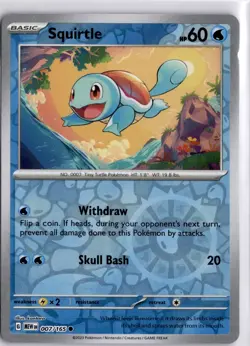 Pokemon Squirtle 007/165 Reverse Holo SV Scarlet Violet 151 Pokemon Trading Card - Image 1