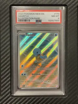 2023 PSA 8 Squirtle #170 Illustration Rare Pokemon TCG Scarlet & Violet Mew 151 - Image 1