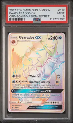 Pokemon Gyarados GX (Secret) 112/111 Sm-Crimson Invasion Holo PSA 9 - Image 1