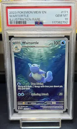 2023 Pokemon Mew En-151 Wartortle Illustration Rare Card #171/165 PSA 10 - Image 1