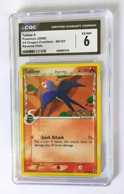Pokemon Card 2006 EX Dragon Frontiers Taillow Reverse Holo Stamped 66/101 CGC 6 - Image 1