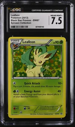 CGC 7.5 Leafeon 2013 Black Star Promos BW87 Holo Pokemon Card - Image 1