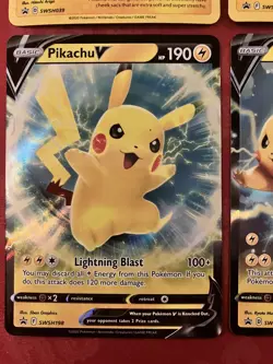 Pokemon Pikachu 4 Card Promo Lot! Vs and Holos! - Image 2