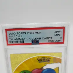 2000 Topps Pokemon TV #PC1 Pikachu Clear Card Animation Series 2 PSA 9 MINT - Image 3