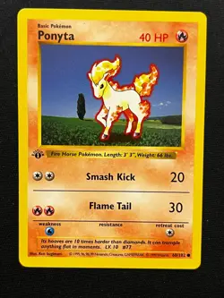 Pokemon Card - Ponyta 1st Edition Base Set (Shadowless) 60/102 Common - Image 1