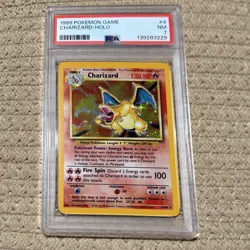 1999 Pokemon CHARIZARD Base Set HOLO RARE Unlimited Edition Card 4/102 - PSA 7 - Image 1
