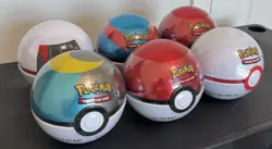 BRAND NEW Lot Of 6 Sealed Pokemon Pokeball Trading Card Tins TCG (3 Packs Each) - Image 3
