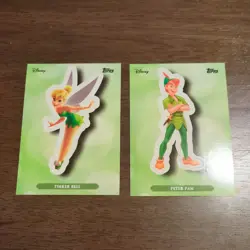 2025 Topps Disney Enchanted Sticker Card Tinkerbell ES-9 & Peter Pan ES-8 - Image 1