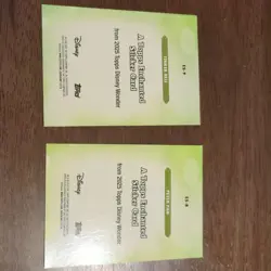 2025 Topps Disney Enchanted Sticker Card Tinkerbell ES-9 & Peter Pan ES-8 - Image 2