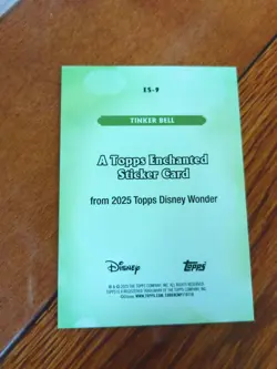 2025 Topps Disney Enchanted Sticker Card Tinkerbell ES-9 & Peter Pan ES-8 - Image 4