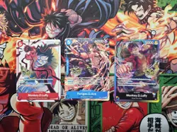 One Piece TCG OP13 3rd Anniversary Promos Cards Set Luffy And Ace - Image 1