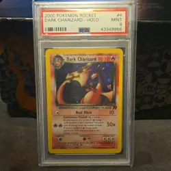 Pokemon Dark Charizard 80 HP Holo Rare Holo 4/82 Team Rocket PSA 9 Card - Image 1
