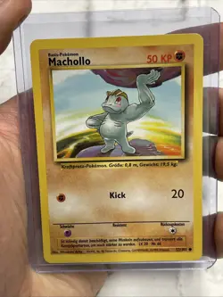 Pokemon Base Set Machollo (Machop) 52/102 GERMAN Nintendo Common Card NM Vintage - Image 1