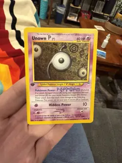 Pokemon Unown P Neo Destiny 1st Edition 58/105 WOTC 2002 Uncommon TCG Card - Image 1