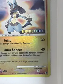 Pokemon Lucario Stamped Promo Reverse Holo 006/130 Diamond & Pearl Card - Image 5